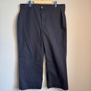 Old Navy Women's High-Rise Wide Leg Cropped Chino Style Pant Black Size 16 Ankle